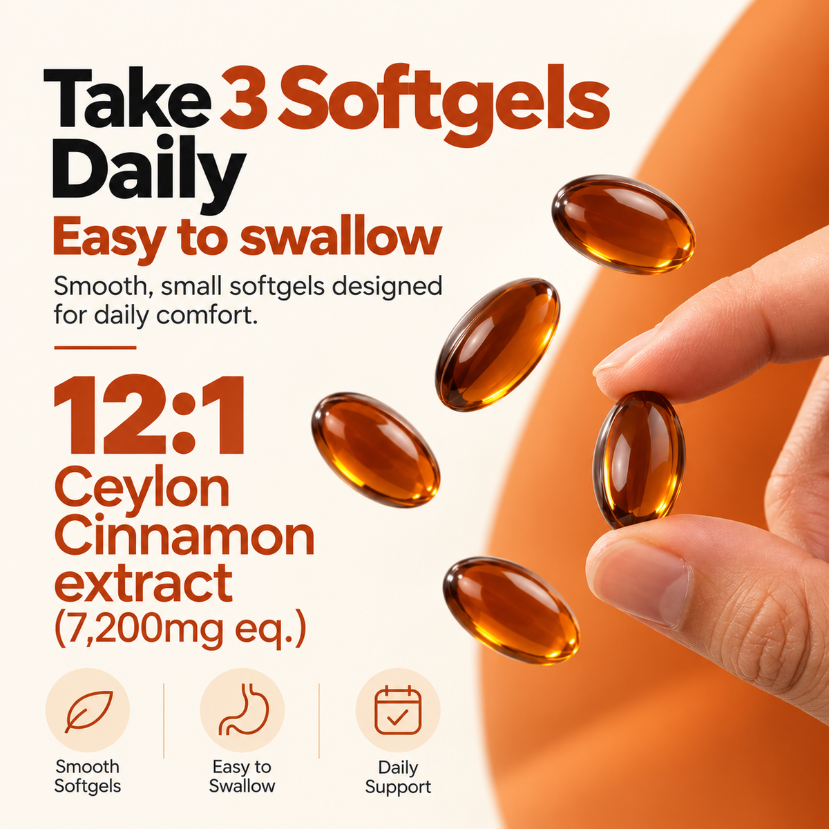 Ceylon Cinnamon 7200mg Equivalent with MCT Oil